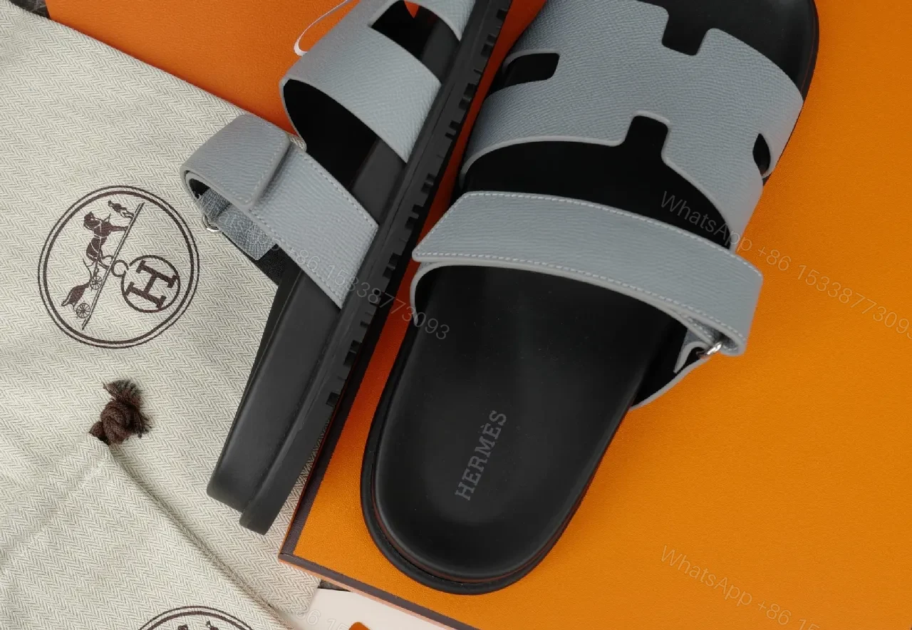 View 4 of Patterned Leather Sandals + Premium Leather + Modern Strap + Interlocking Design + Sandals