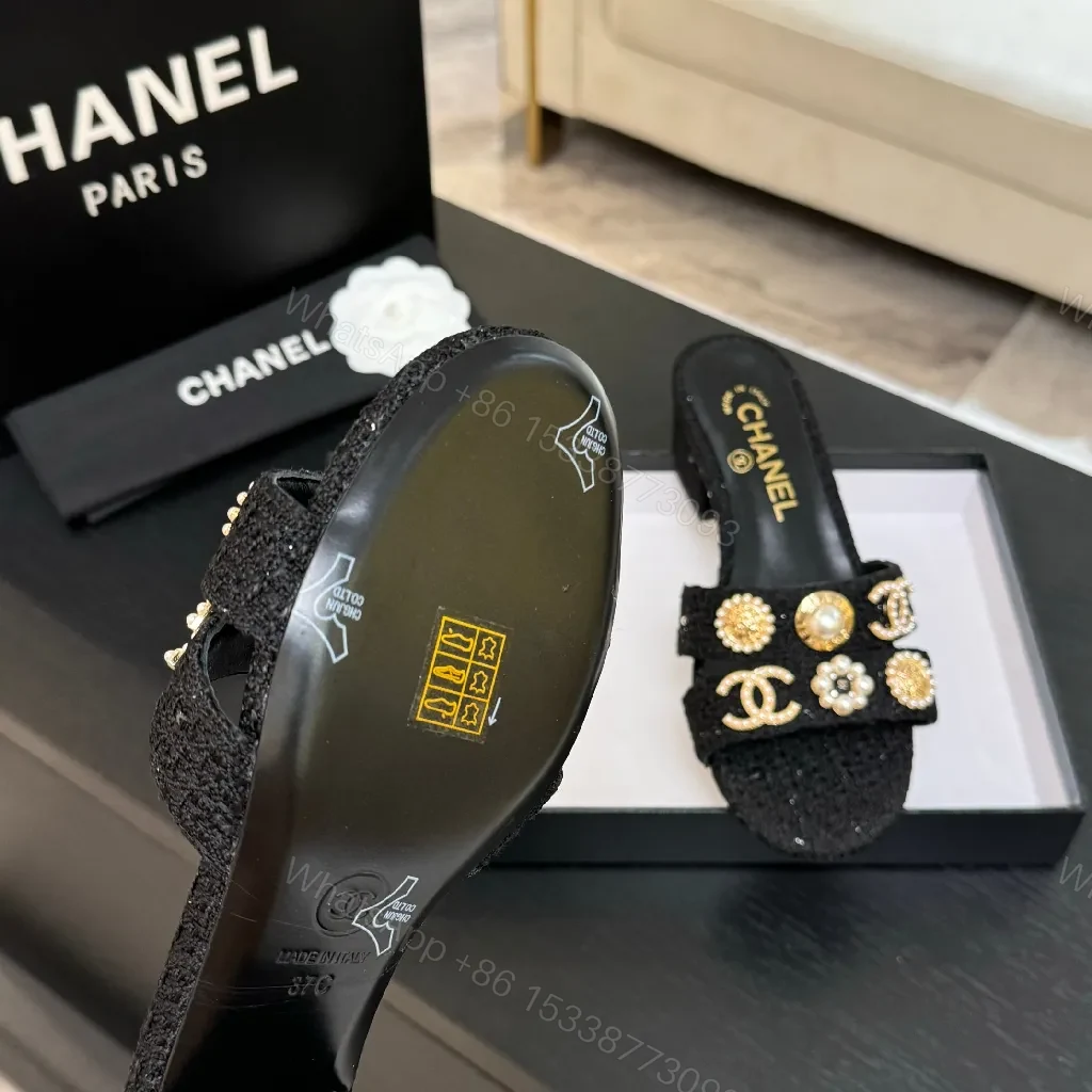 View 8 of Graphite Glitter Mule with Gold-Accent Embellishments, Lux Couture Style