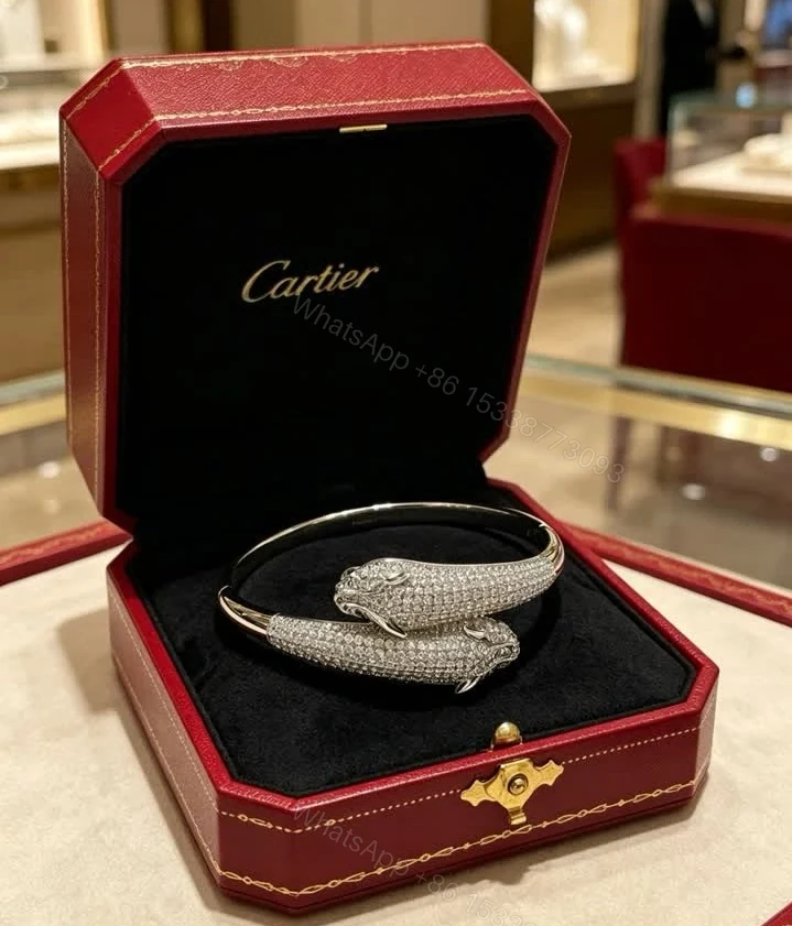 View 15 of Cartier Replica Panthère Double Head Pavé Bracelet