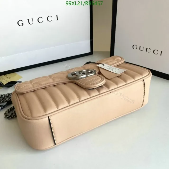 View 3 of Elegant Gucci Replica GG Marmont Leather Shoulder Bag RB5457