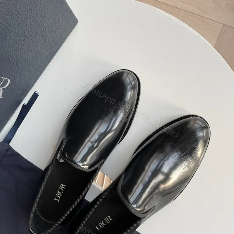 View 5 of Glossy Patent Leather Slip-Ons: Dior Signature Loafers