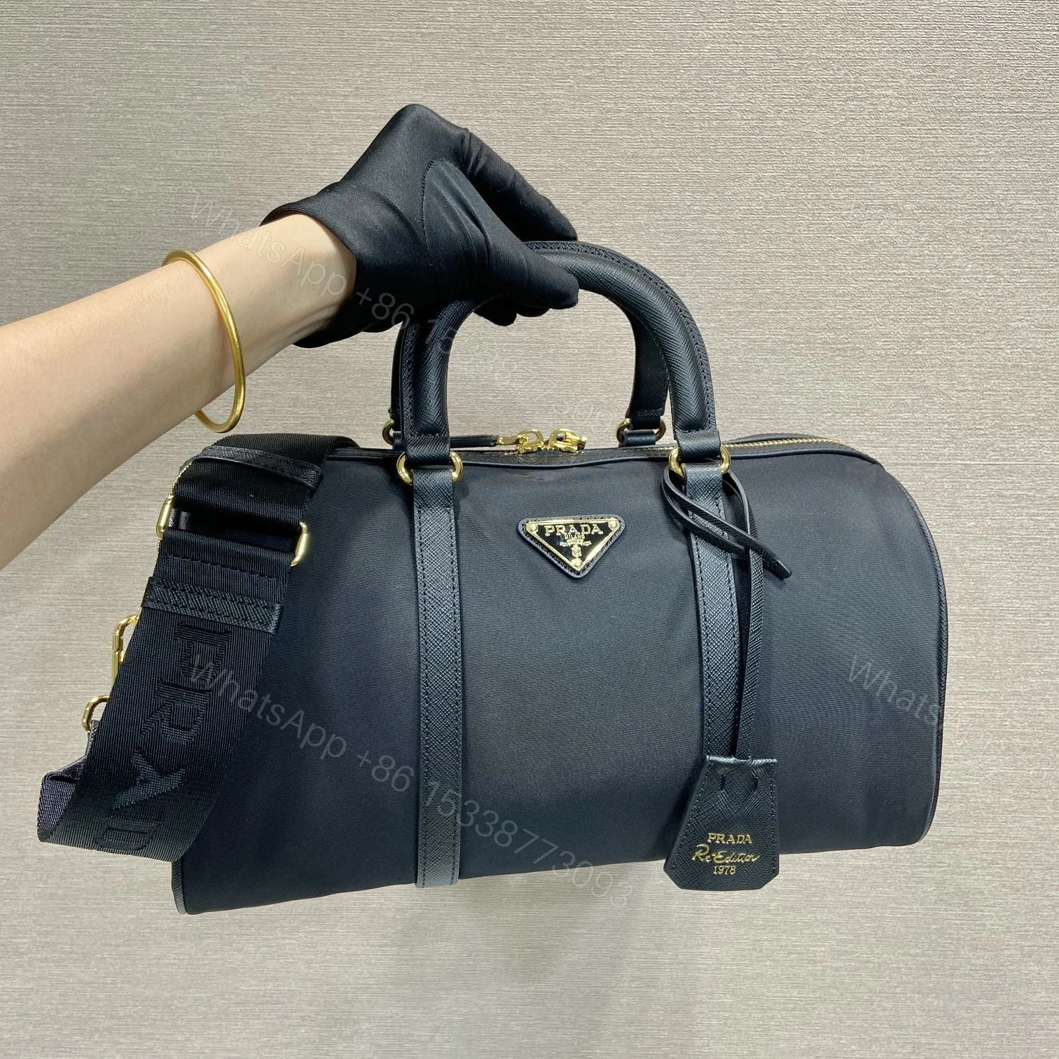 View 7 of 高仿Prada*ReEdition系列手提包1BB233黑色免檢版