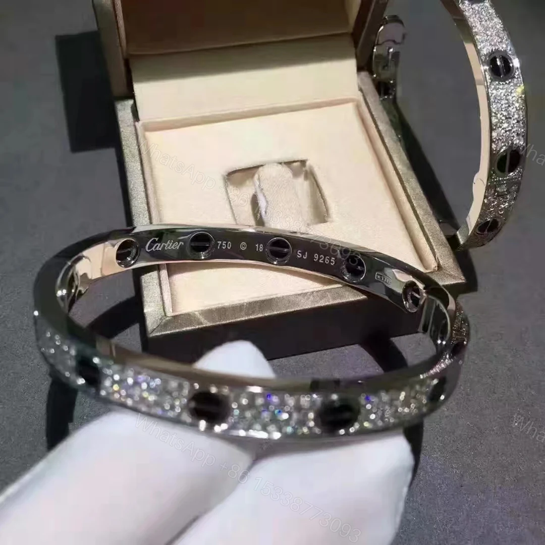 View 4 of Cartier Love Bracelet, paved diamonds, black ceramic