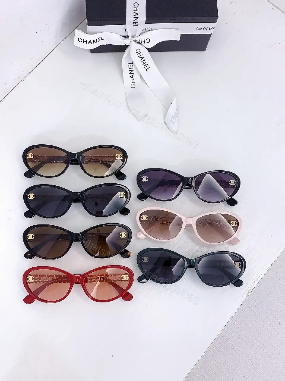 View 7 of Bold Red Cat-Eye Sunglasses with Gold Hardware Detailing