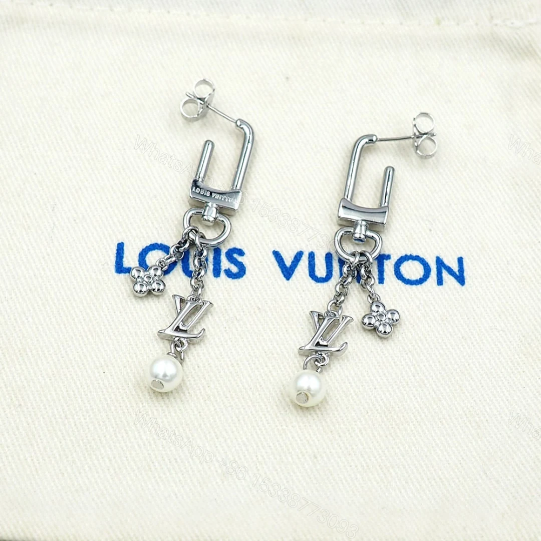 View 6 of LOUIS VUITTON LV ICONIC HOOK EARRINGS SILVER M02674