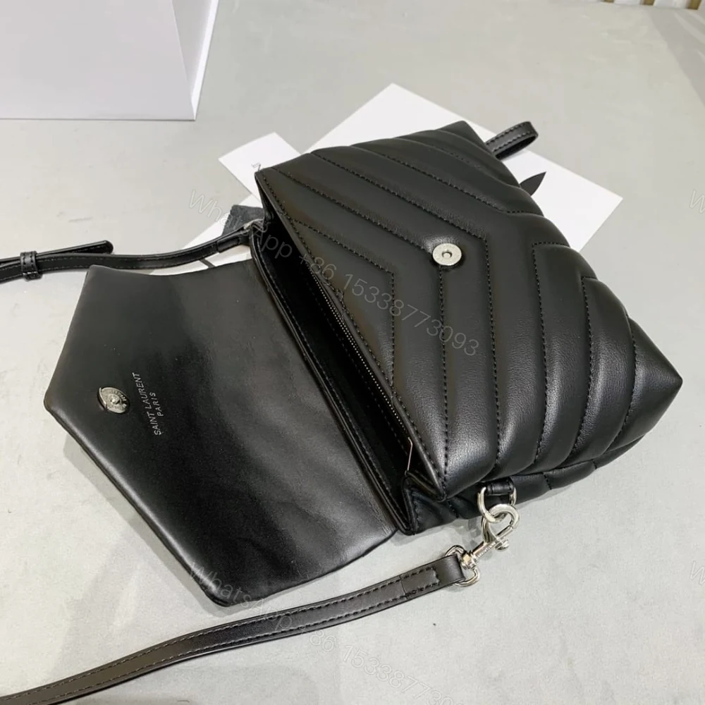 View 7 of Saint Laurent Loulou Toy Strap Bag In Quilted Y Black 20Cm 678401DV7061000