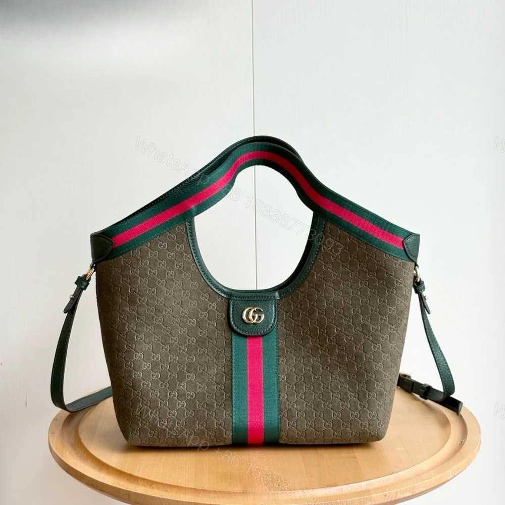 View 2 of Gucci Giglio Small Tote Bag Dark Green 25Cm