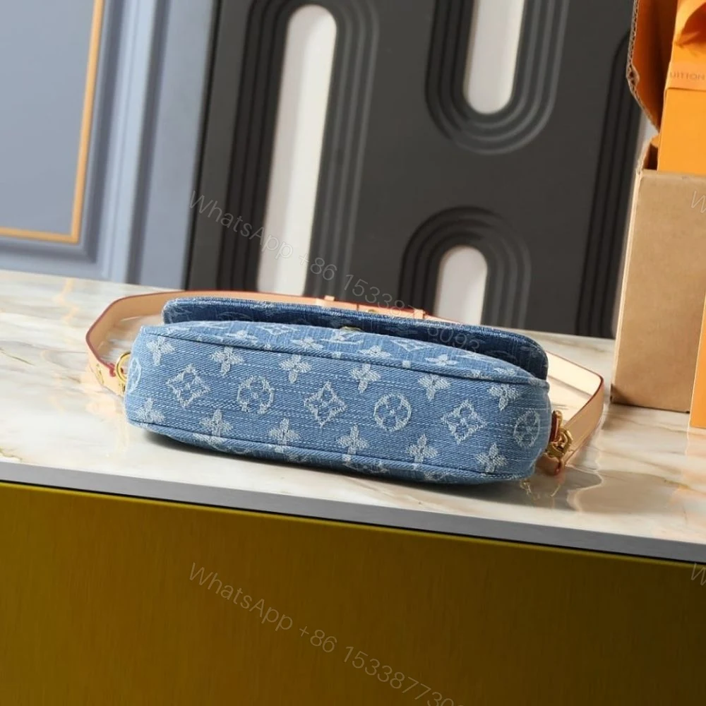View 5 of Louis Vuitton Wallet On Chain Ivy Monogram Denim Blue 23Cm
