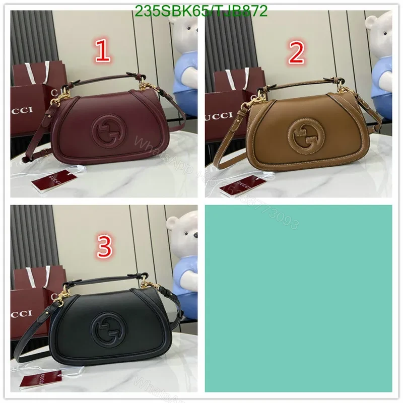 View 2 of Gucci Red Smooth Leather Small Top Handle Bag 88878