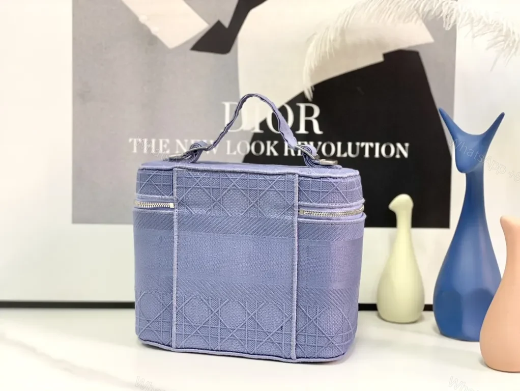 View 2 of Lavender-Blue Dior Vanity Case: Luxe Compact Organizer