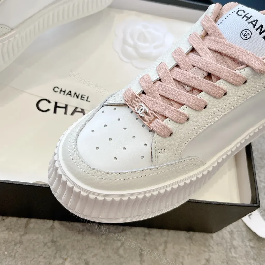 View 5 of Rose-Tone Leather Platform Sneakers: Subtle Luxe, Everyday Comfort