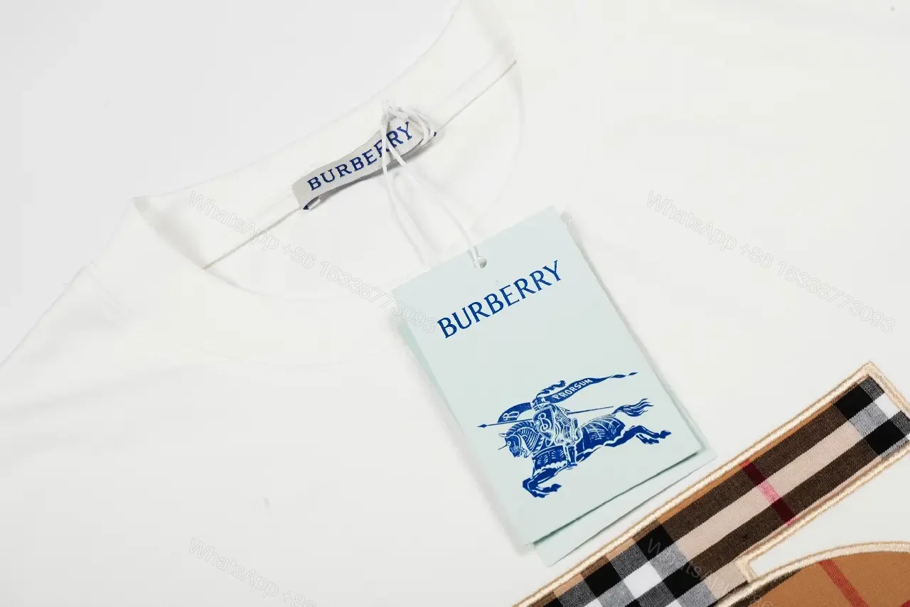 View 2 of White Plaid Logo Graphic Tee, Premium Cotton, Casual Luxe
