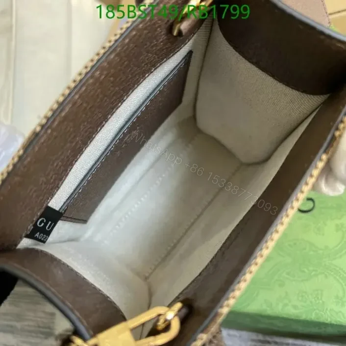 View 6 of Gucci Replica GG Jumbo Mini Leather and Canvas Tote RB1799 Mirror 1:1