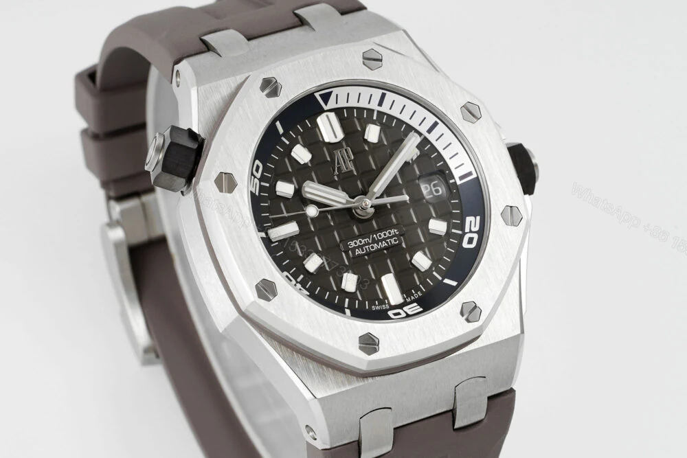View 2 of Royal Oak Offshore Diver 15720 SS APSF 1:1 Best Edition Gray Dial on Gray Rubber Strap Super Clone