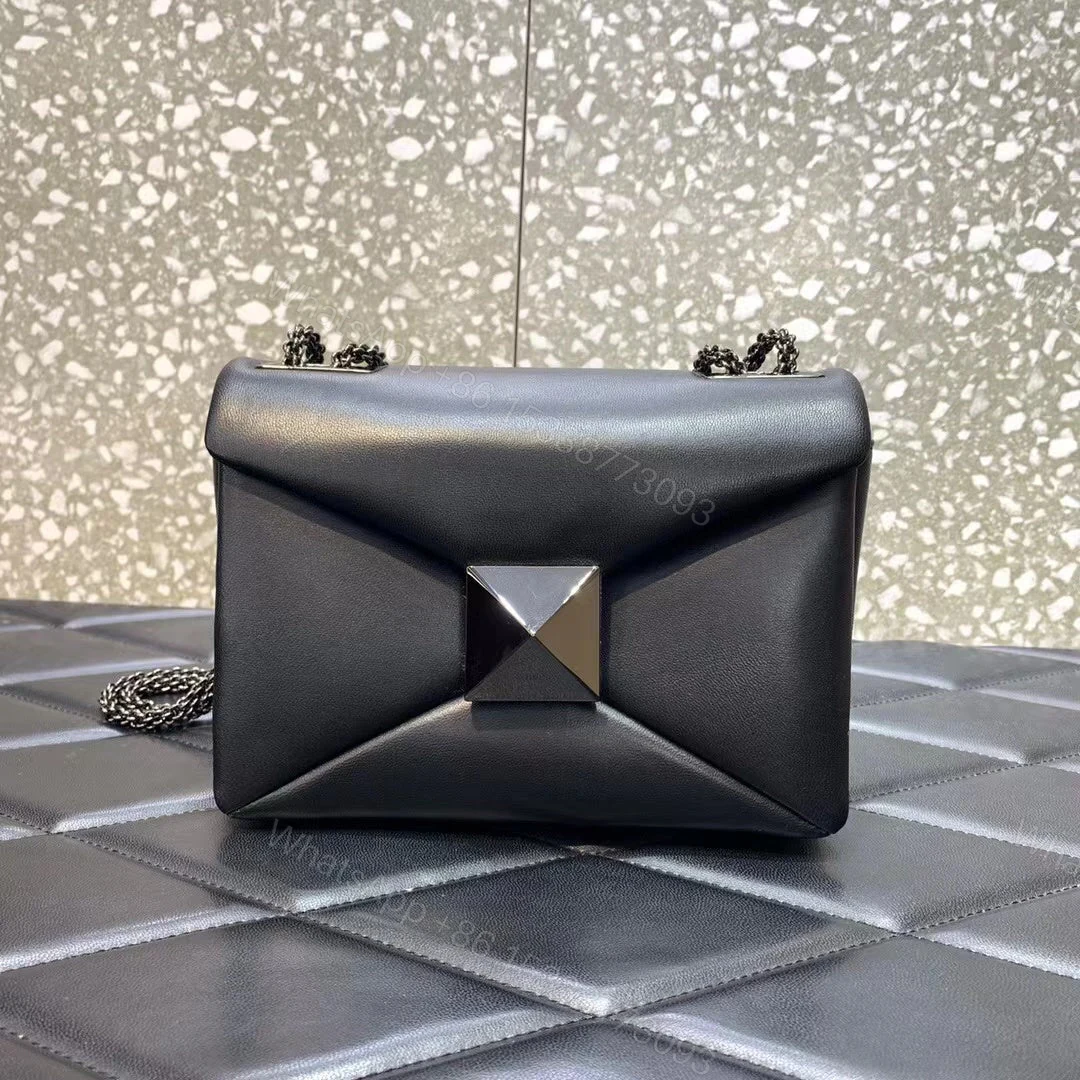 View 2 of VALENTINO SMALL ONE STUD NAPPA HANDBAG WITH CHAIN AND TONE ON TONE STUD BLACK 19CM 1W2B0K21UZR 0NO