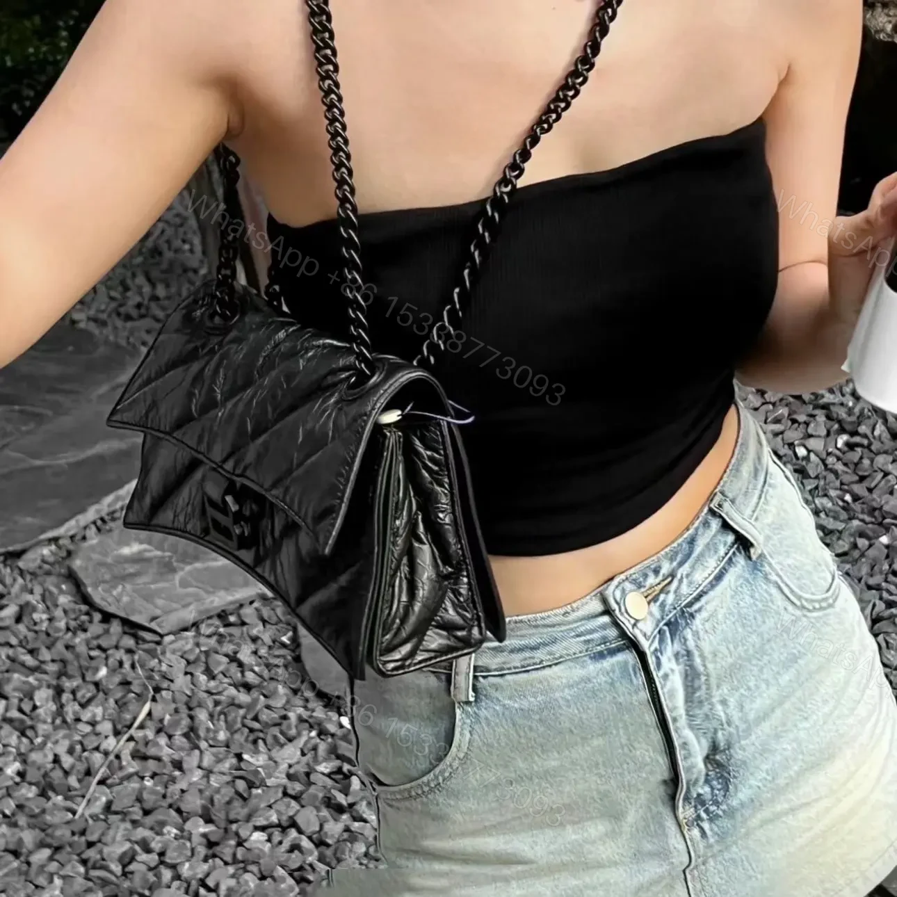View 13 of 高仿BalenciagaCrush鏈條包小號XS