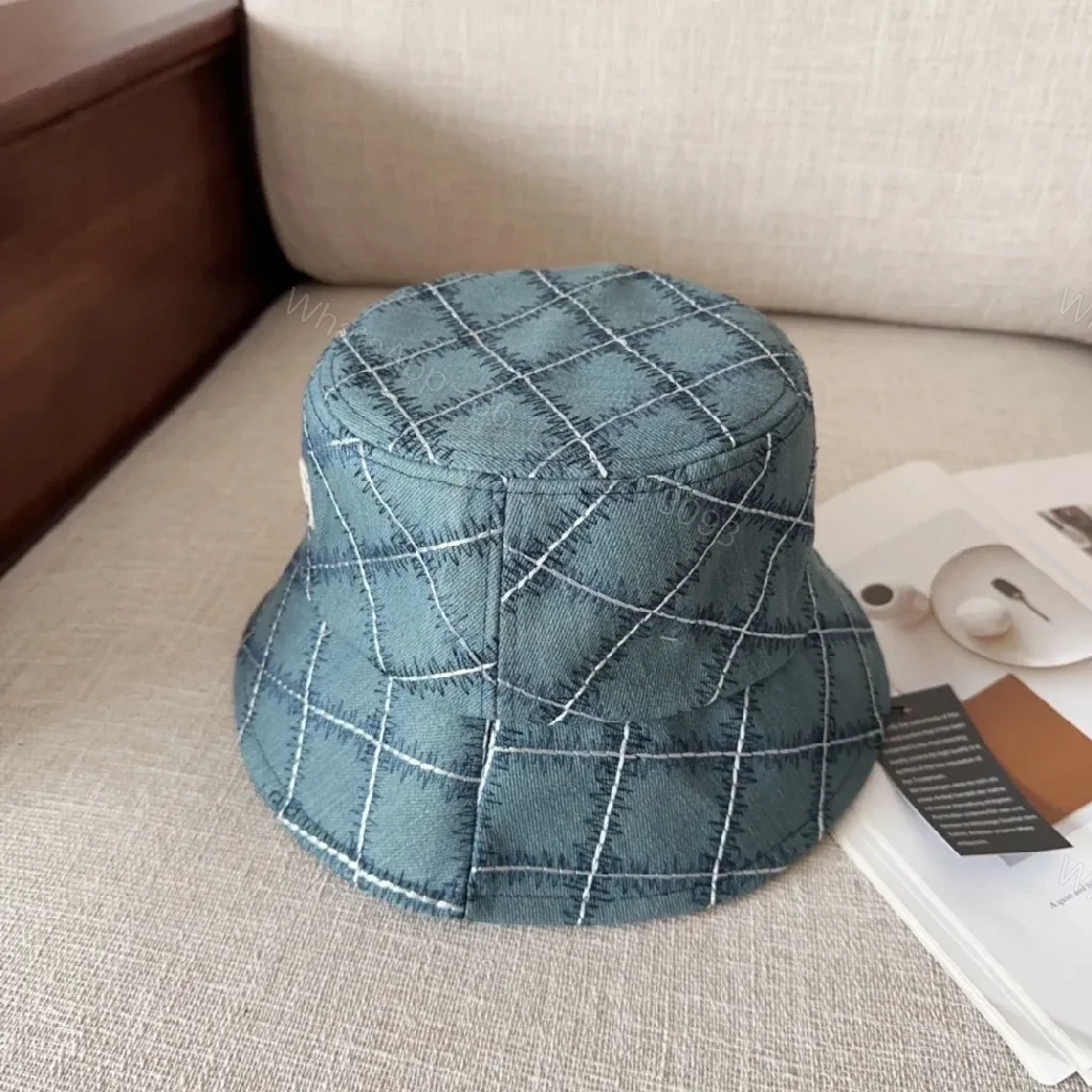 View 4 of Denim Quilted Bucket Hat: Structured Luxury Cap