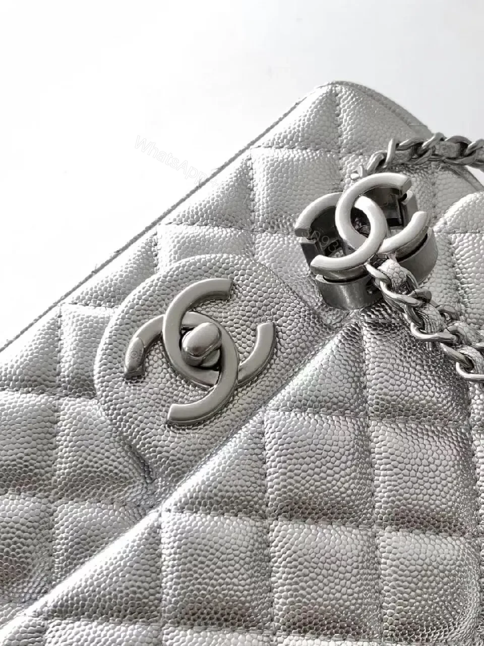 View 6 of Silver Quilted Crossbody: Timeless Italian Craft Bag