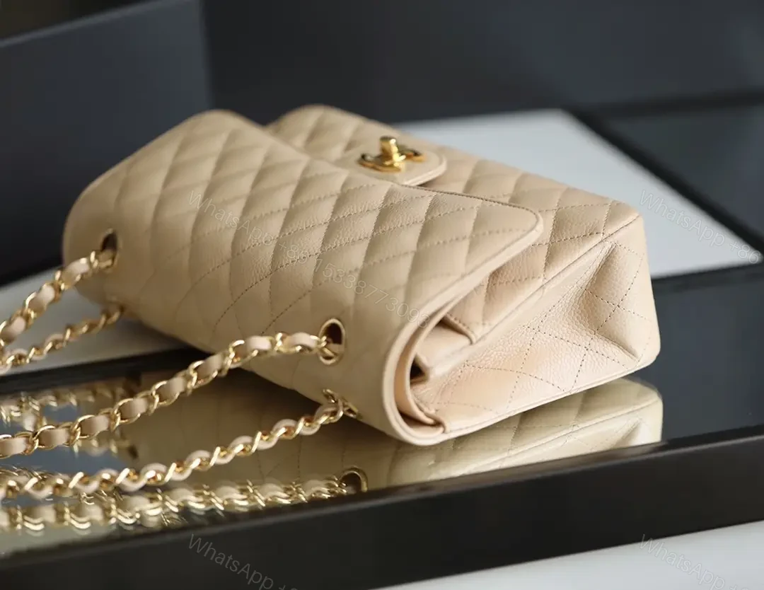 View 2 of Soft Satin Quilted Flap Bag: Timeless Everyday Luxe, Beige