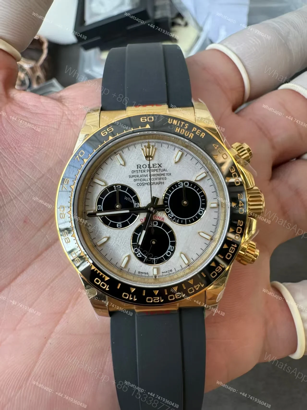 View 9 of Rolex Super Clone Daytona M126518LN-0016 18K Gold Meteorite Dial 4131 Movement