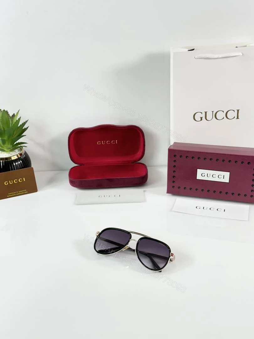 View 4 of First Copy Gucci 3748 Gold Black DC Sunglasses