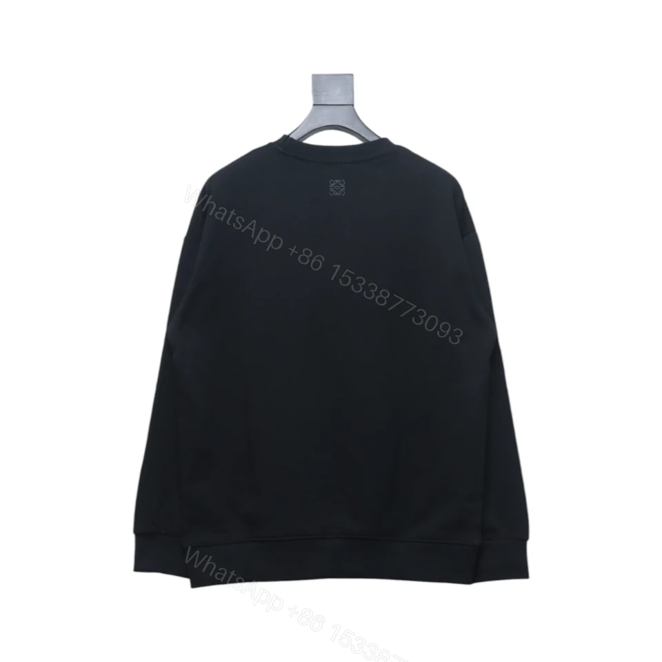 Loewe Hollowed-out Smiling Round-neck Hoodie Black — view 2