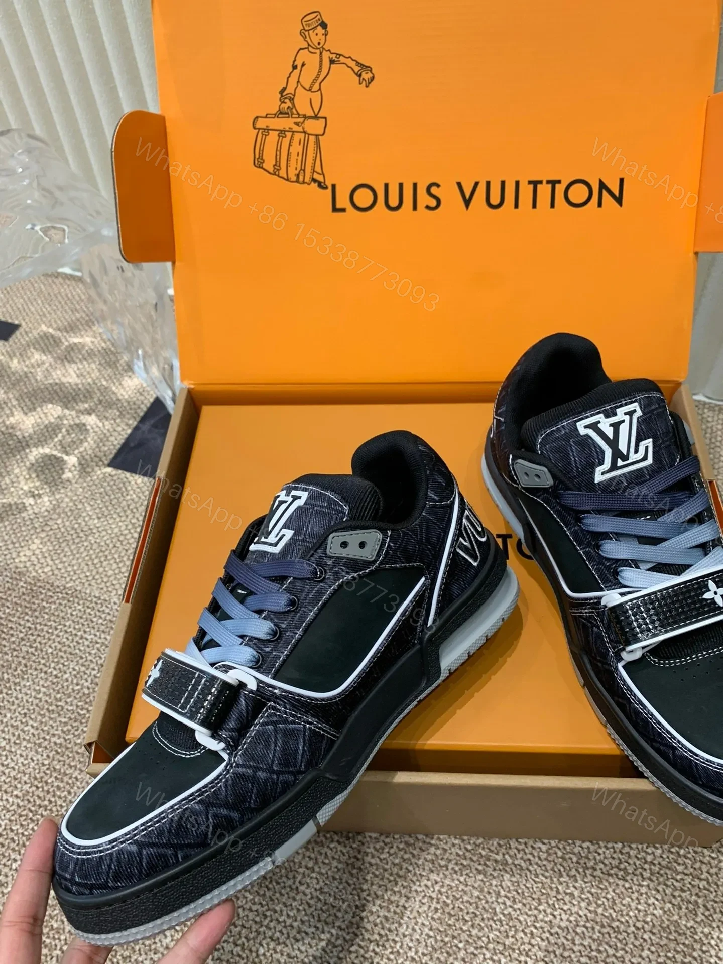 View 4 of LV Women Black Fabric Sneakers