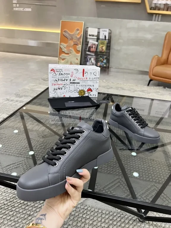 View 9 of Chic Gray Leather Sneakers â€“ Luxury Everyday Comfort