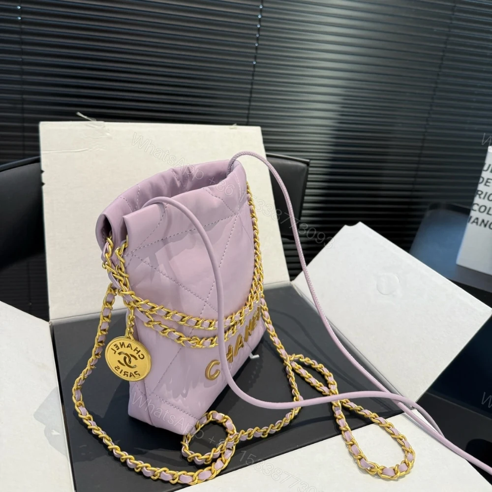 View 3 of Chanel 22 Mini Handbag Purple 23Cm