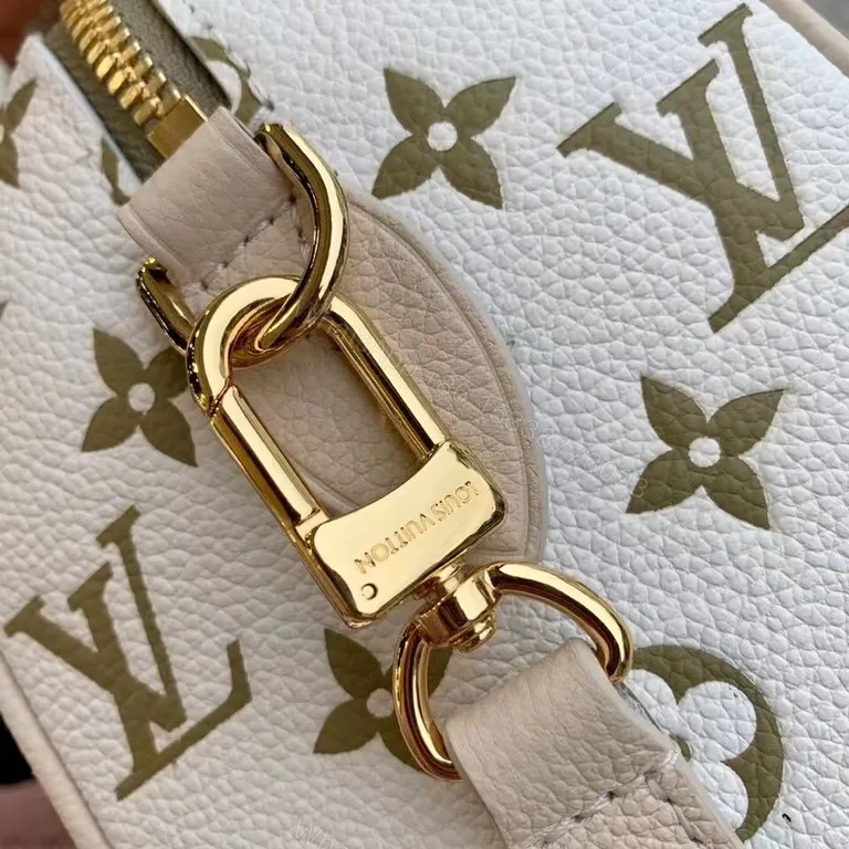 View 3 of Chic Monogram Mini Satchel: Sage Ivory Luxe Leather Crossbody