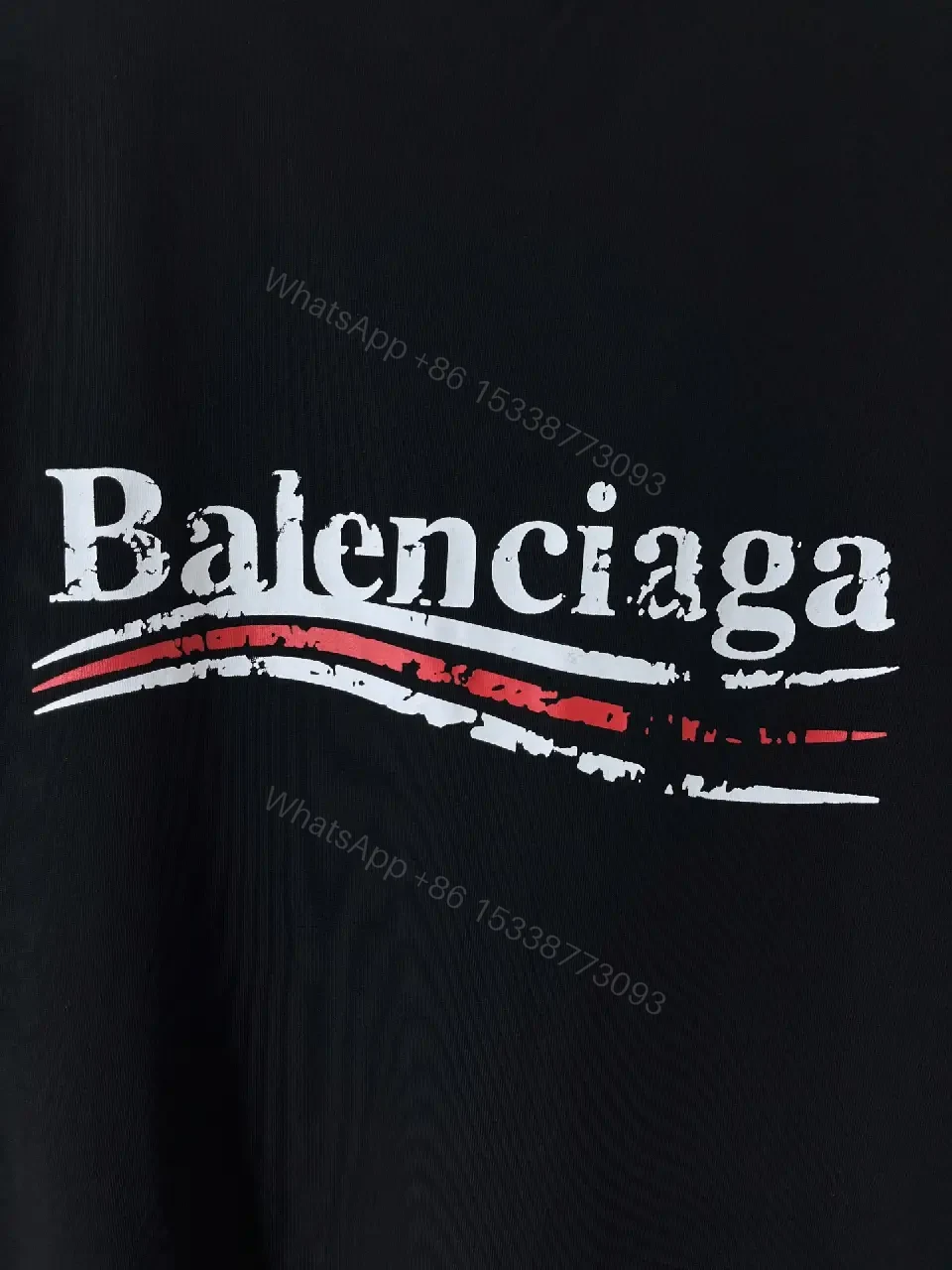 View 8 of Black Cotton Loose Tee Logo Crewneck Short-Sleeve T-Shirt