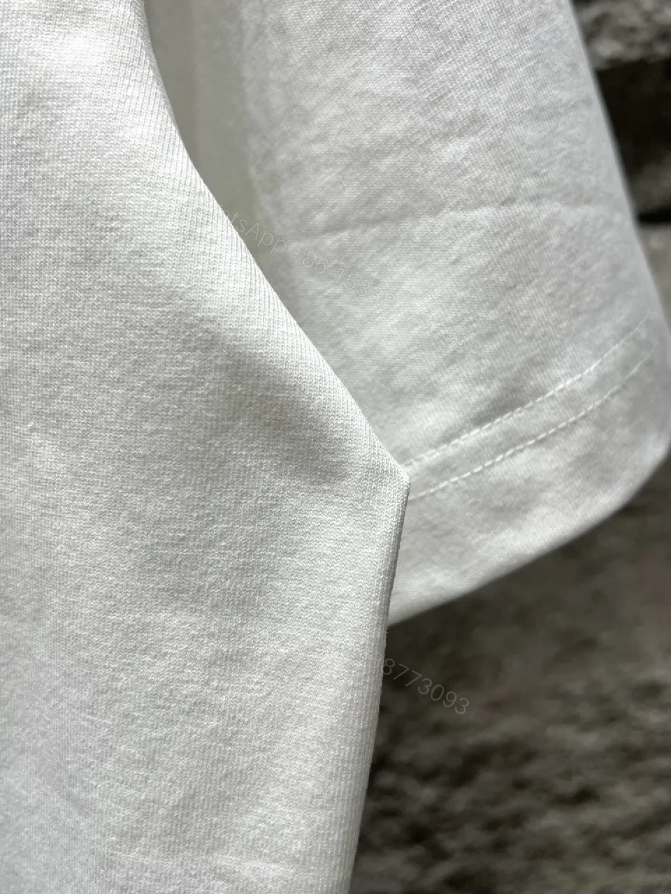 View 5 of White Cotton Tee: Prada-Inspired Emblem, Clean Luxe