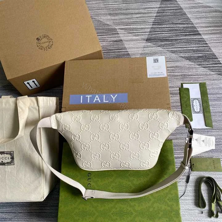 View 6 of GG EMBOSSED BELT BAG IN WHITE GG EMBOSSED LEATHER – GBC13