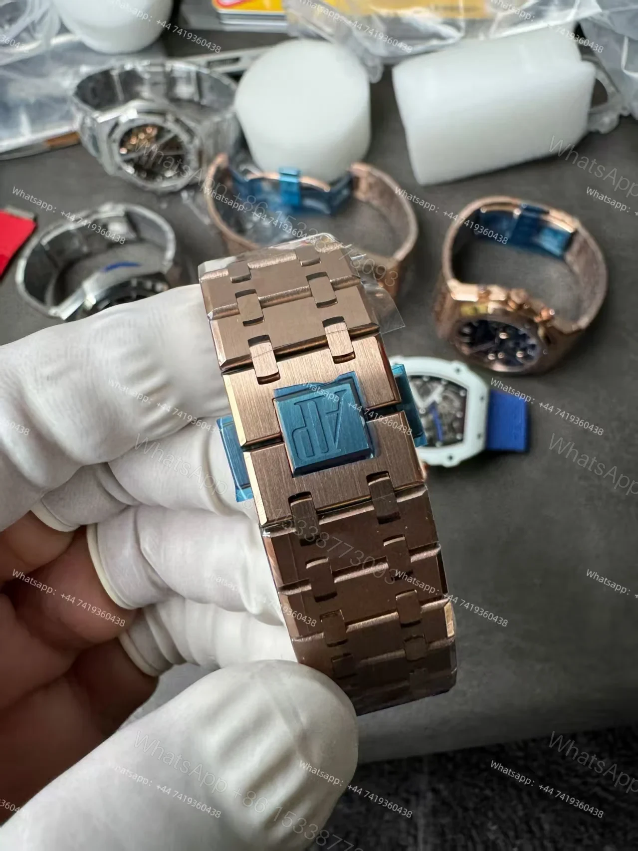 View 11 of Audemars Piguet Super Clone Royal Oak Rose Gold Black dial 26240 Chronograph 41mm Cal.4401