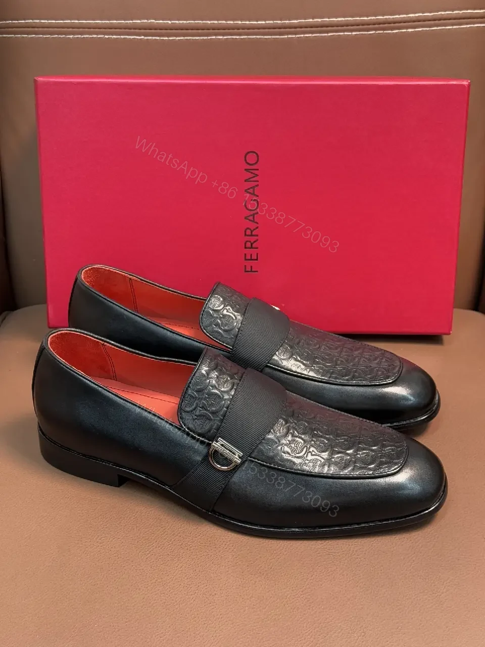 View 10 of Chic Textured Leather Loafer with Signature Hardware