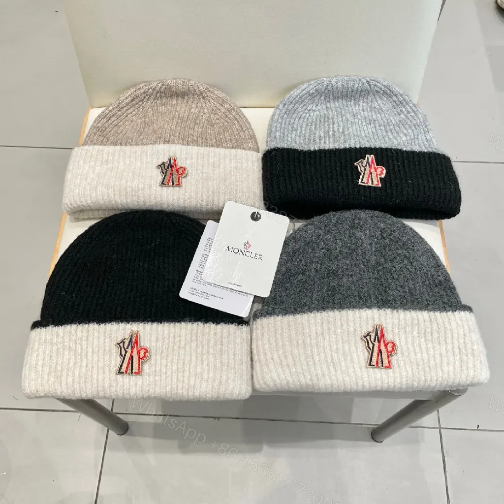 View 5 of Two-Tone Knit Beanie: Premium Warmth & Subtle Moncler Flagging