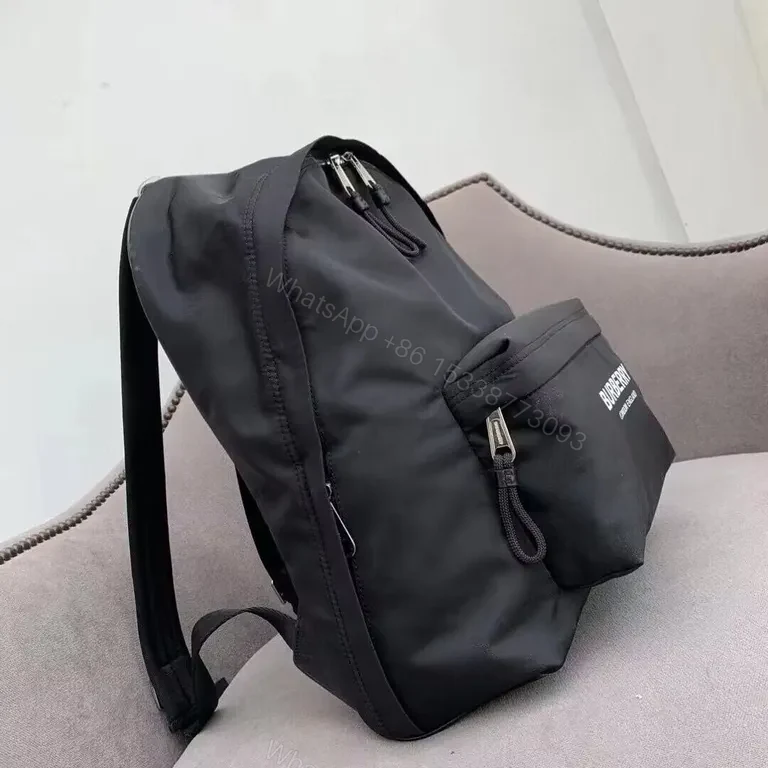View 3 of Chic Black Burberry Nylon Backpack â€” Luxe Everyday Carry