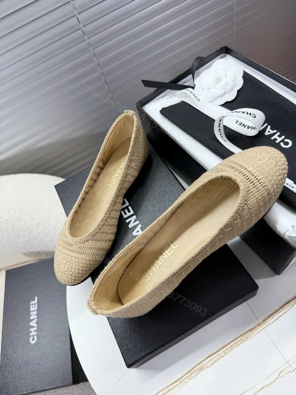 View 8 of Natural Raffia Knit Flat: Subtle Texture, Everyday Luxury shoe