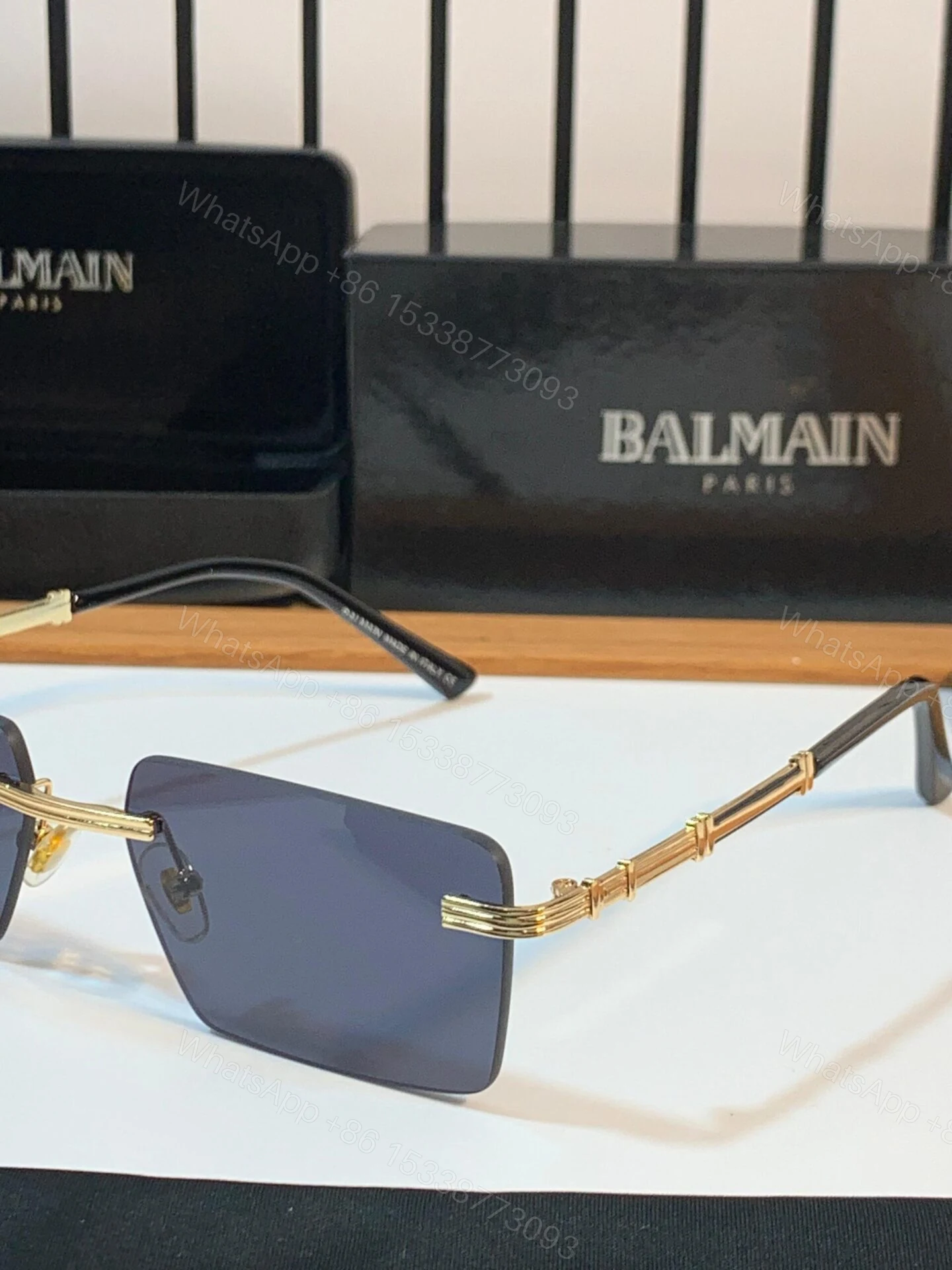 View 2 of Balmain Sunglasses Black-Grey Frame