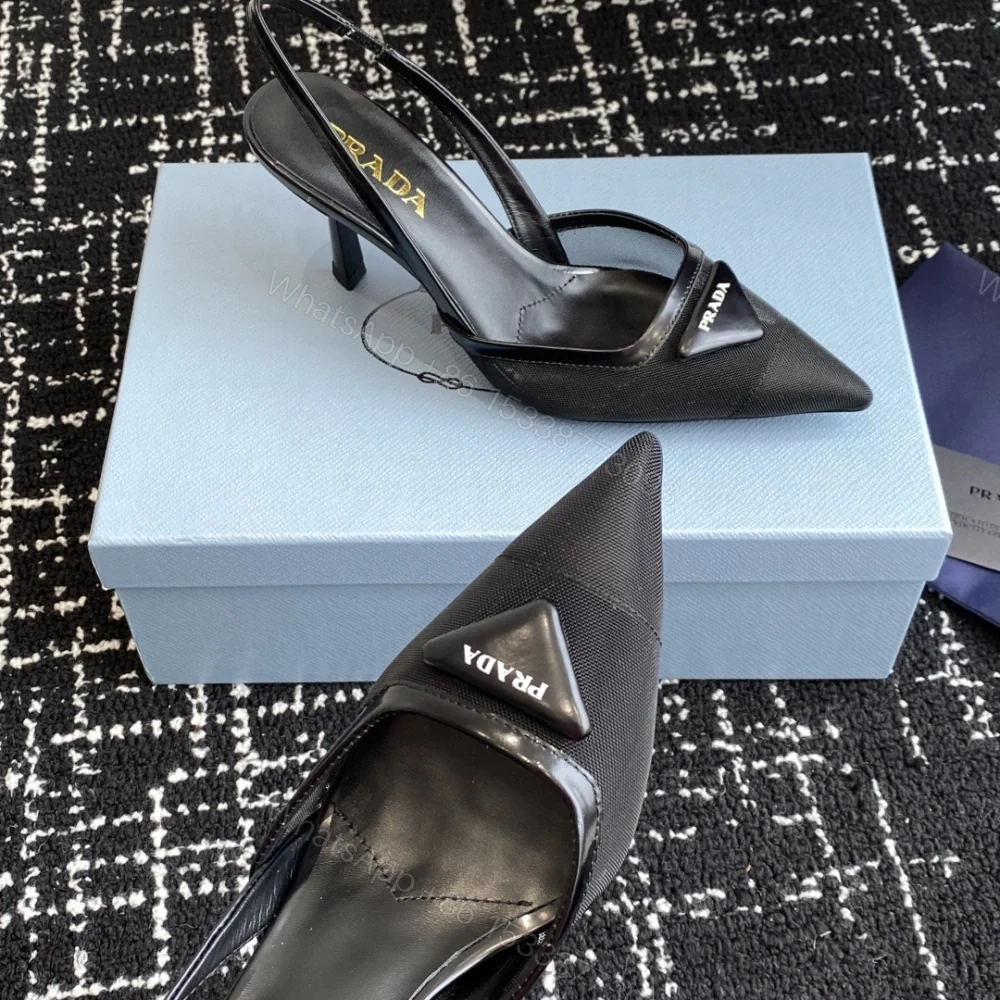 View 6 of 高仿Prada*1I891N尖頭露跟高踭鞋7.5CM黑色免檢版