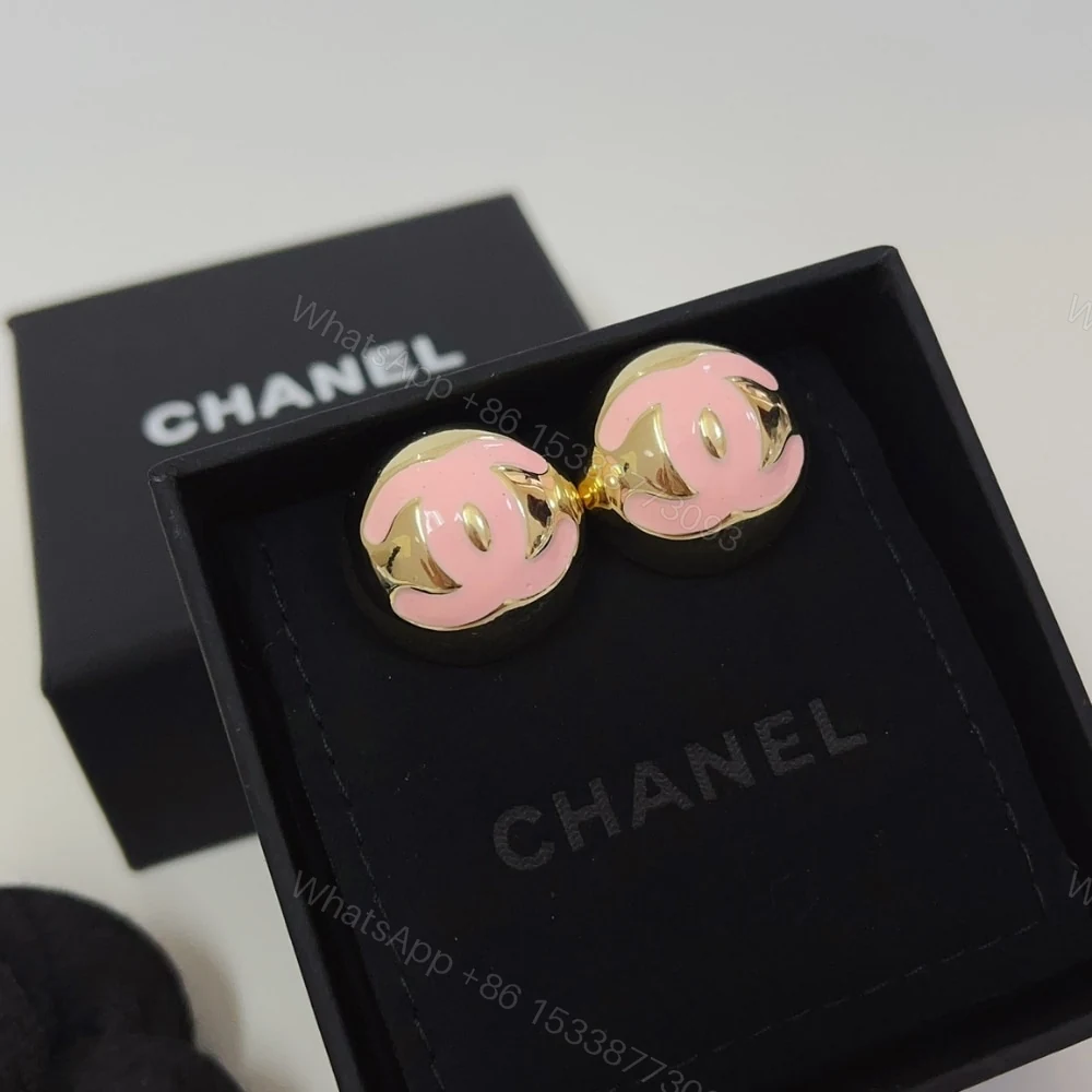 View 2 of CHANEL STUD EARRINGS GOLD PINK ABE810 B19198 NACVE
