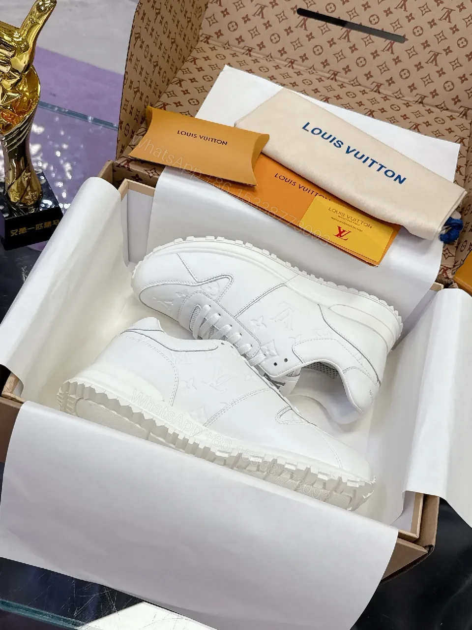 View 2 of White Leather Luxe Sneakers: Subtle Texture, All-Day Comfort