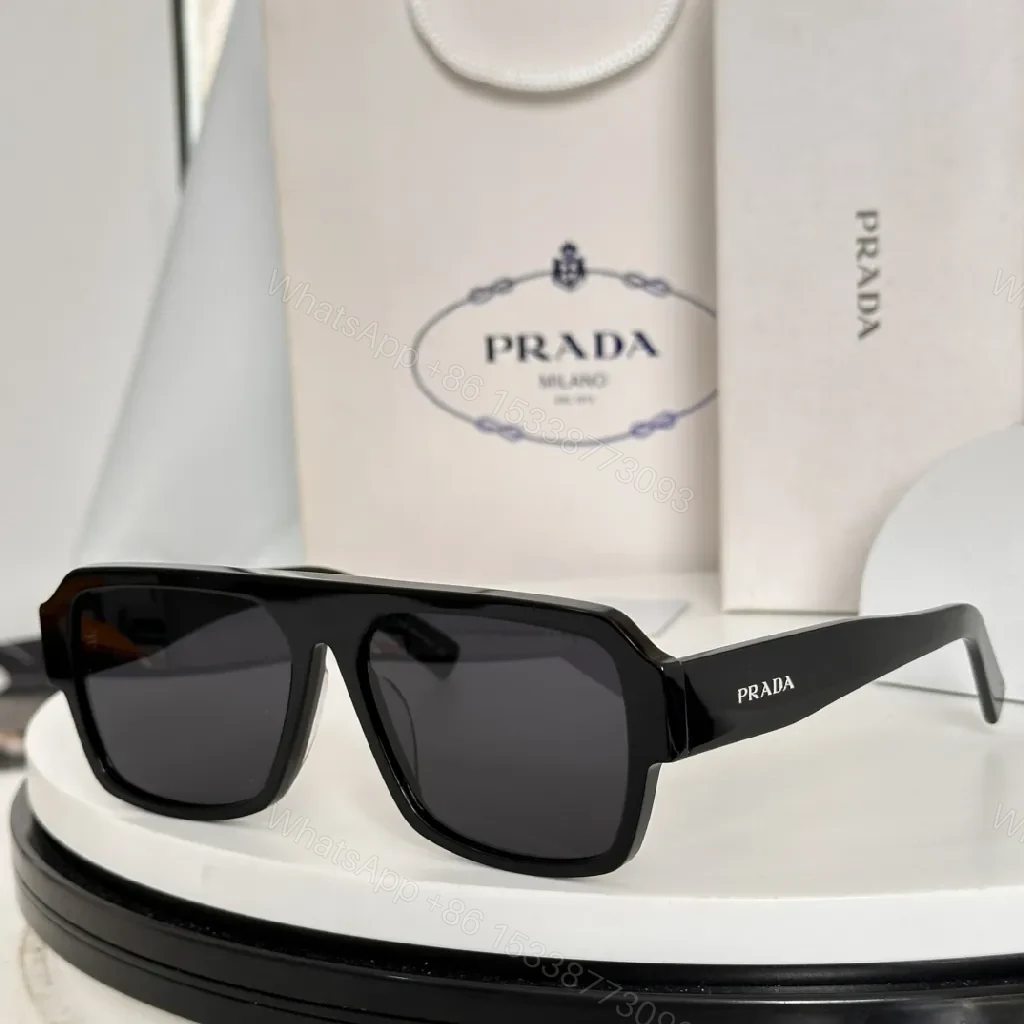 View 9 of Oversized Square Sunglasses: Glossy Black Acetate, Luxe Vision