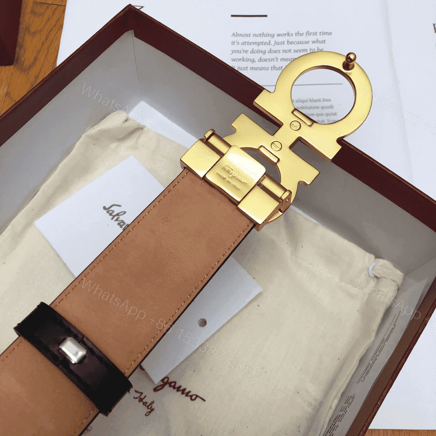 View 6 of SALVATORE FERRAGAMO DOUBLE GANCIO BELT – B29