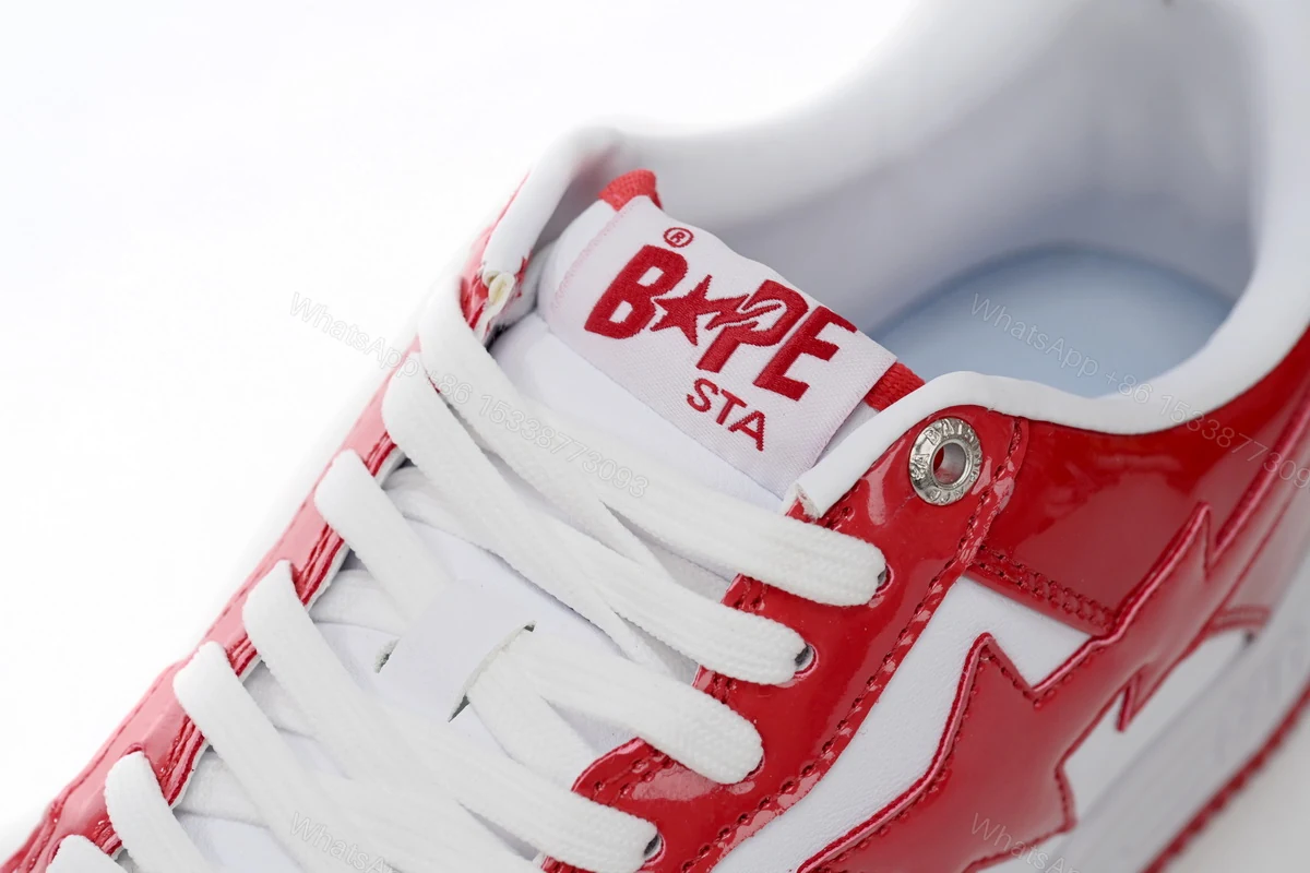 View 4 of Cheap Fake BapeSta Low Red And White Mirror Surface 1170 191 022
