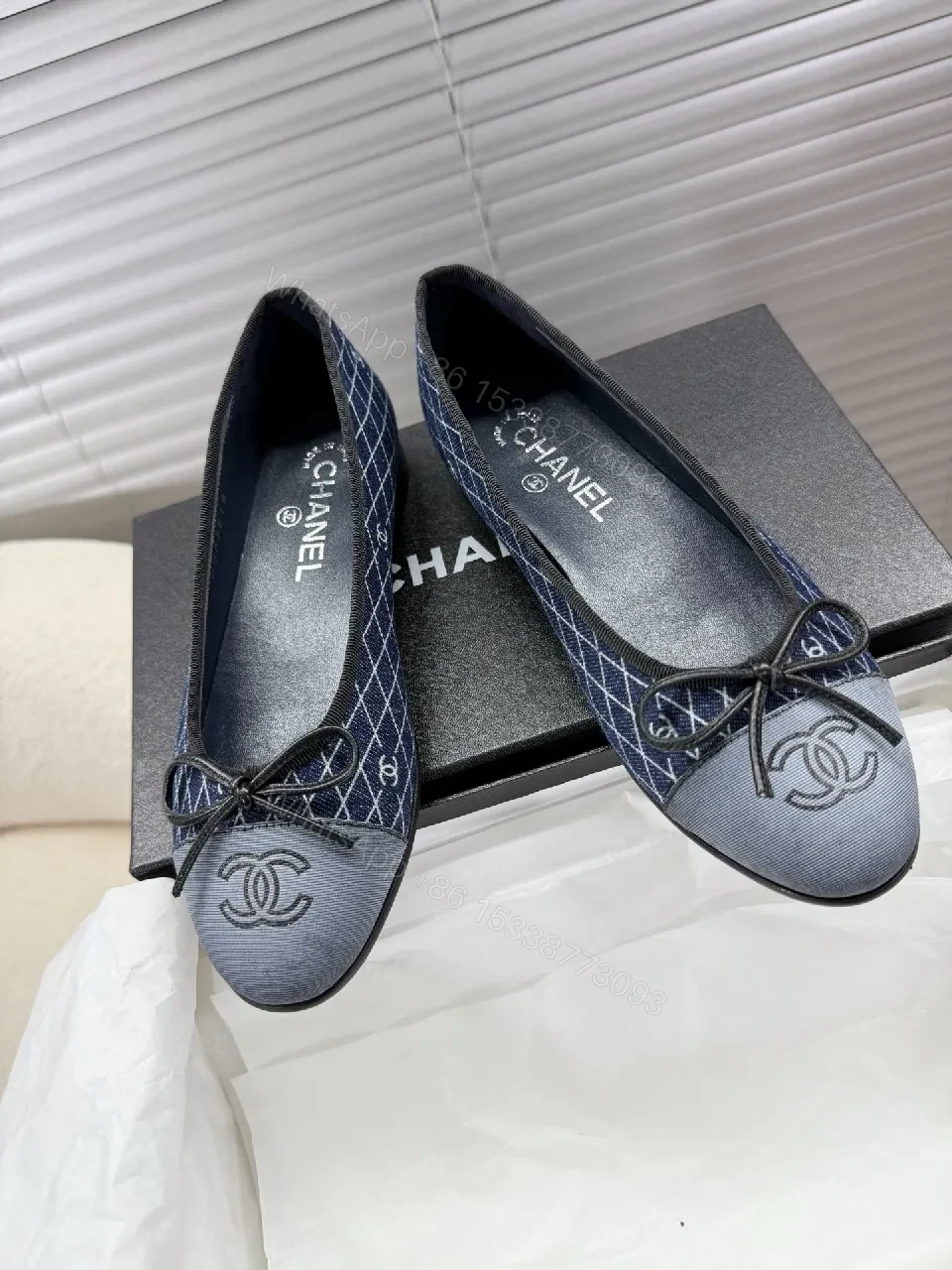 View 4 of Denim-Patterned Pumps: Luxe Texture, All-Day Comfort, Pointed Toe