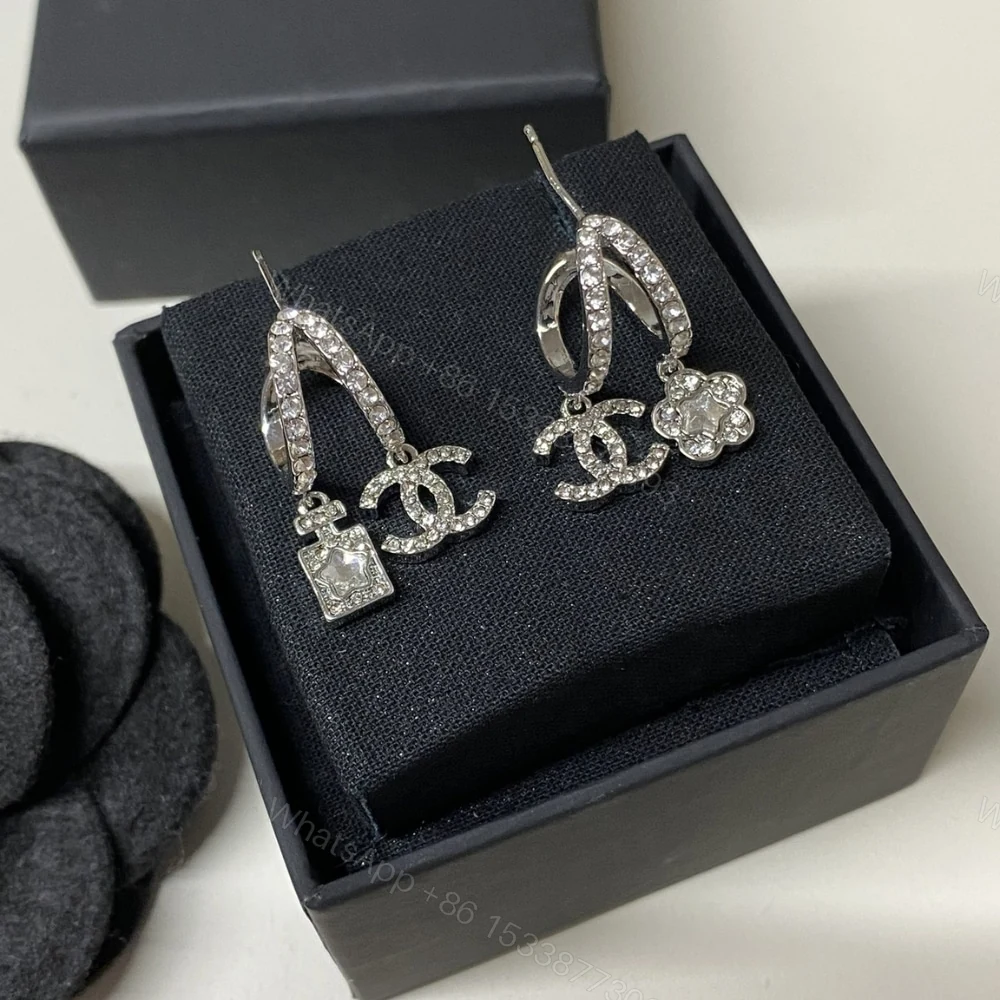 View 2 of CHANEL PENDANT EARRINGS CRYSTAL SILVER ABF199 B19948 NAFVP