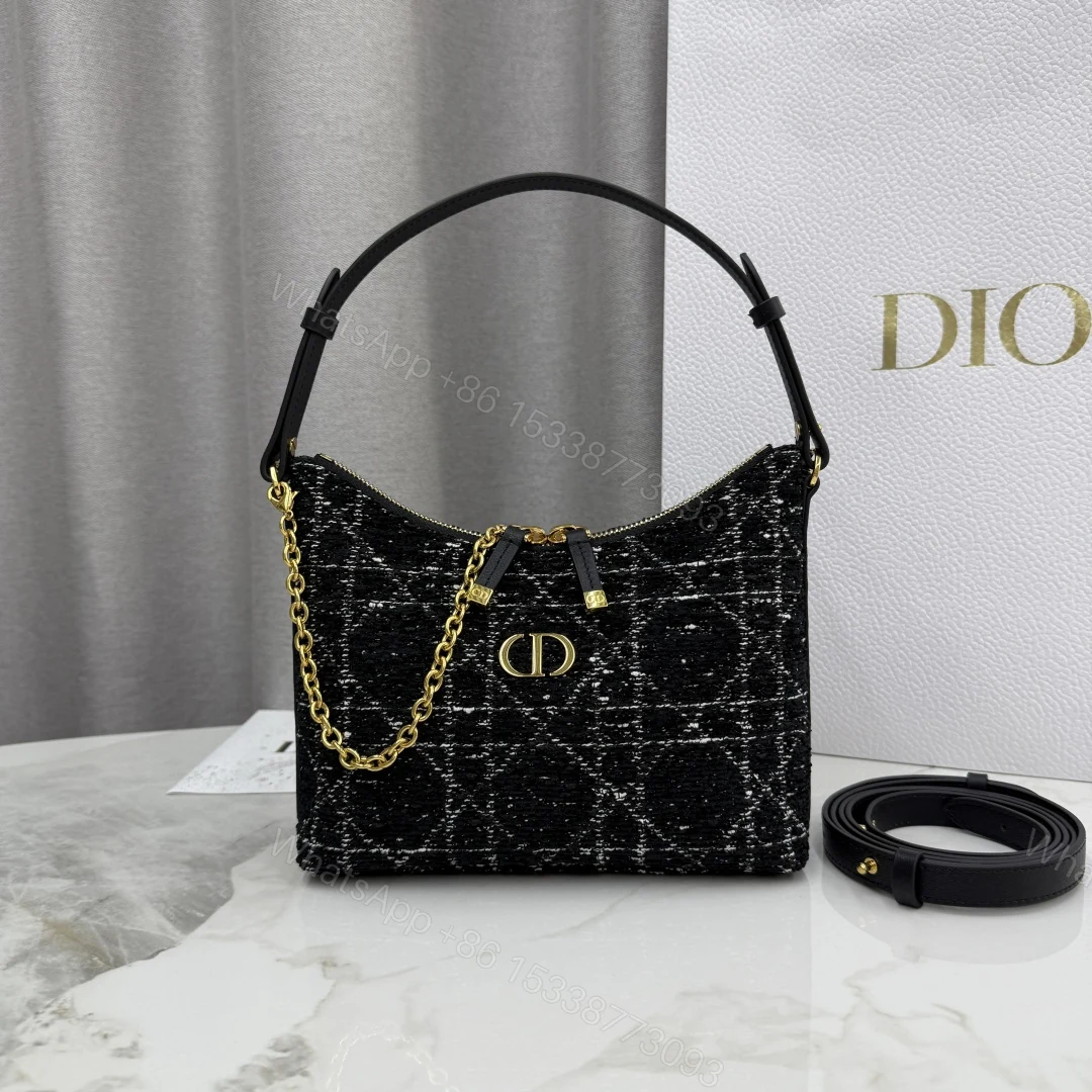 Dior一比一CD黑色小托特包 短提把金鍊拼接款 女用上班包 — view 1