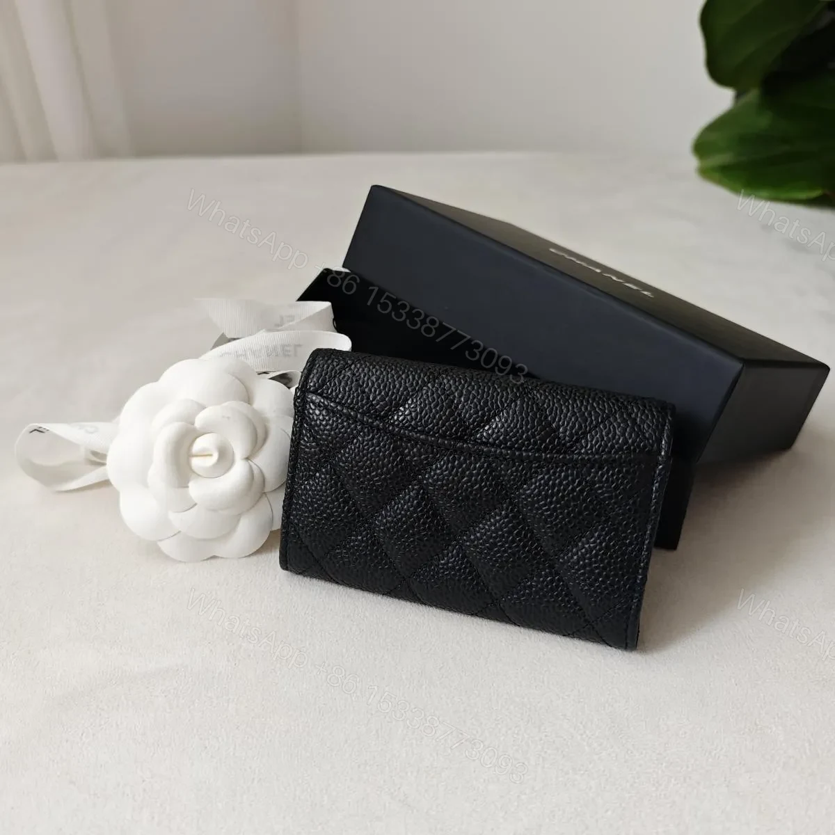 View 4 of Chanel Wallet black with sliver hardware