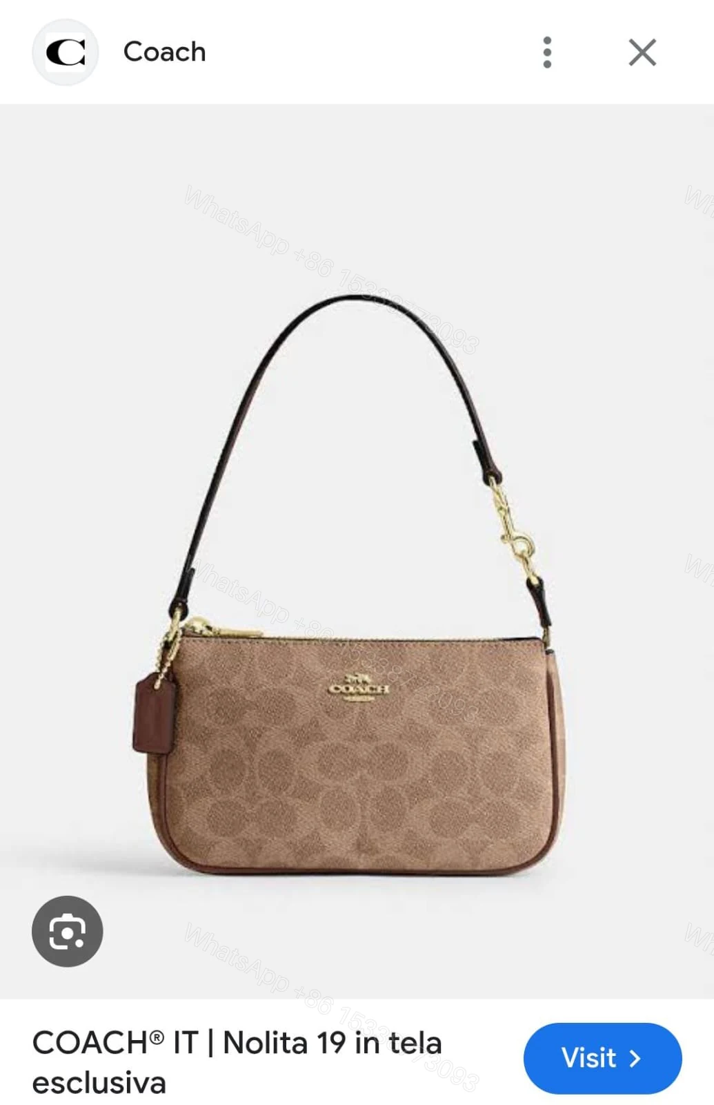 View 3 of First Copy Coach Nolita 19 Canvas Bag